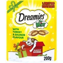 Dreamies Mix Cat Treats With Turkey And Salmon 200g