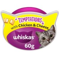 WHISKAS Temptations Adult Cat Treats with Chicken & Cheese 60g