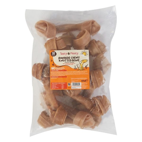 Tasty & Meaty Rawhide Chew Knotted Small 10 pack