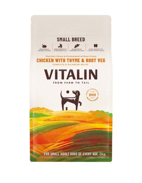 Vitalin Small Breed Adult Chicken with Veg & Thyme 2KG