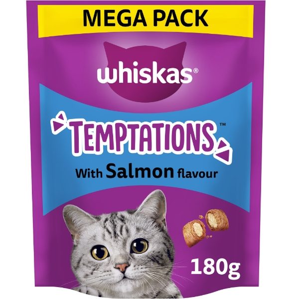 Whiskas Temptations Cat Treats With Salmon 180g