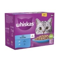 Whiskas 11+ Cat Pouches Fish Favourites In Jelly 12x85g