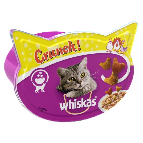 WHISKAS Crunch Tasty Topping Adult Cat Treat Biscuits 100g