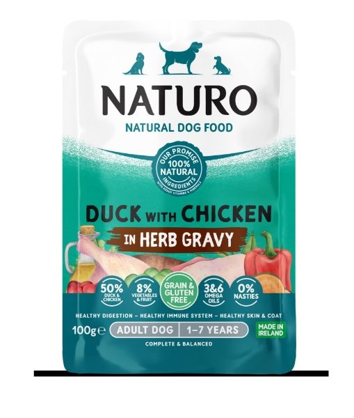 Naturo Pouch Adult GGF Duck with Chicken in Herb Gravy 100g