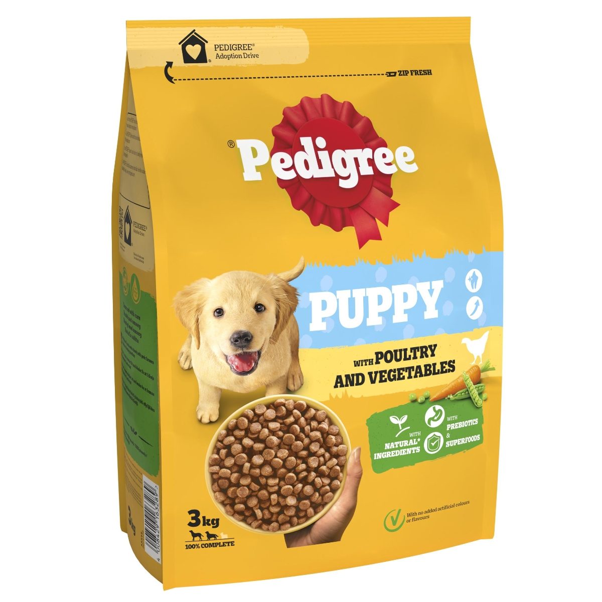 Pedigree Complete Junior Puppy Dry Dog Food Poultry And Vegetables 3kg 