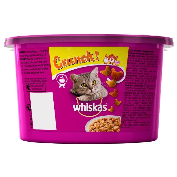 WHISKAS Crunch Tasty Topping Adult Cat Treat Biscuits 100g