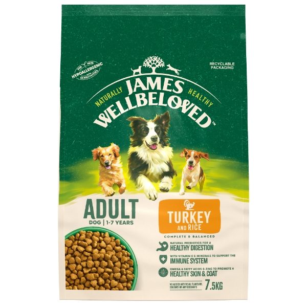 James Wellbeloved Adult Dry Dog Food Turkey & Rice 7.5 kg