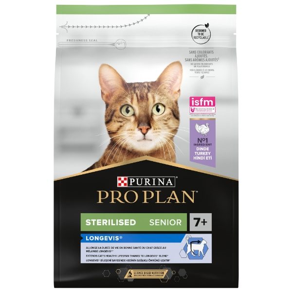 Pro Plan Longevis Sterilised 7+ Senior Dry Cat Food Turkey - Vital Pet ...